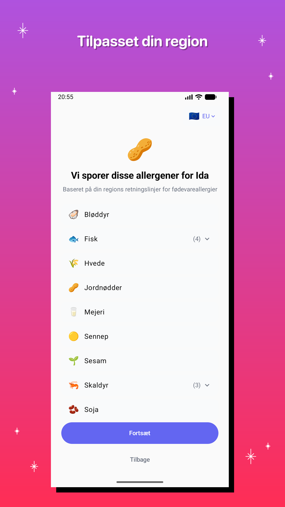 Tilpasset din region