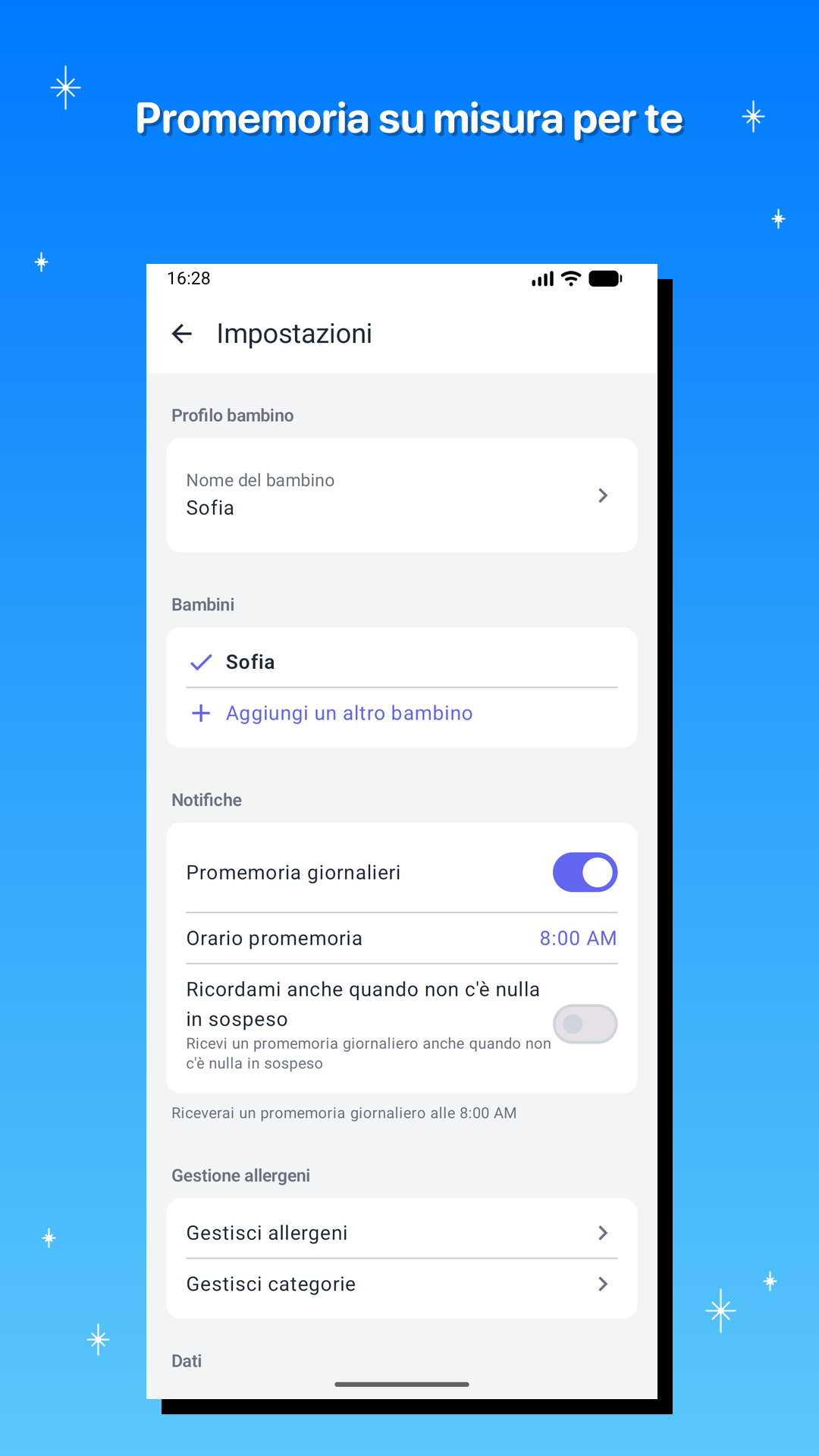 Promemoria su misura per te
