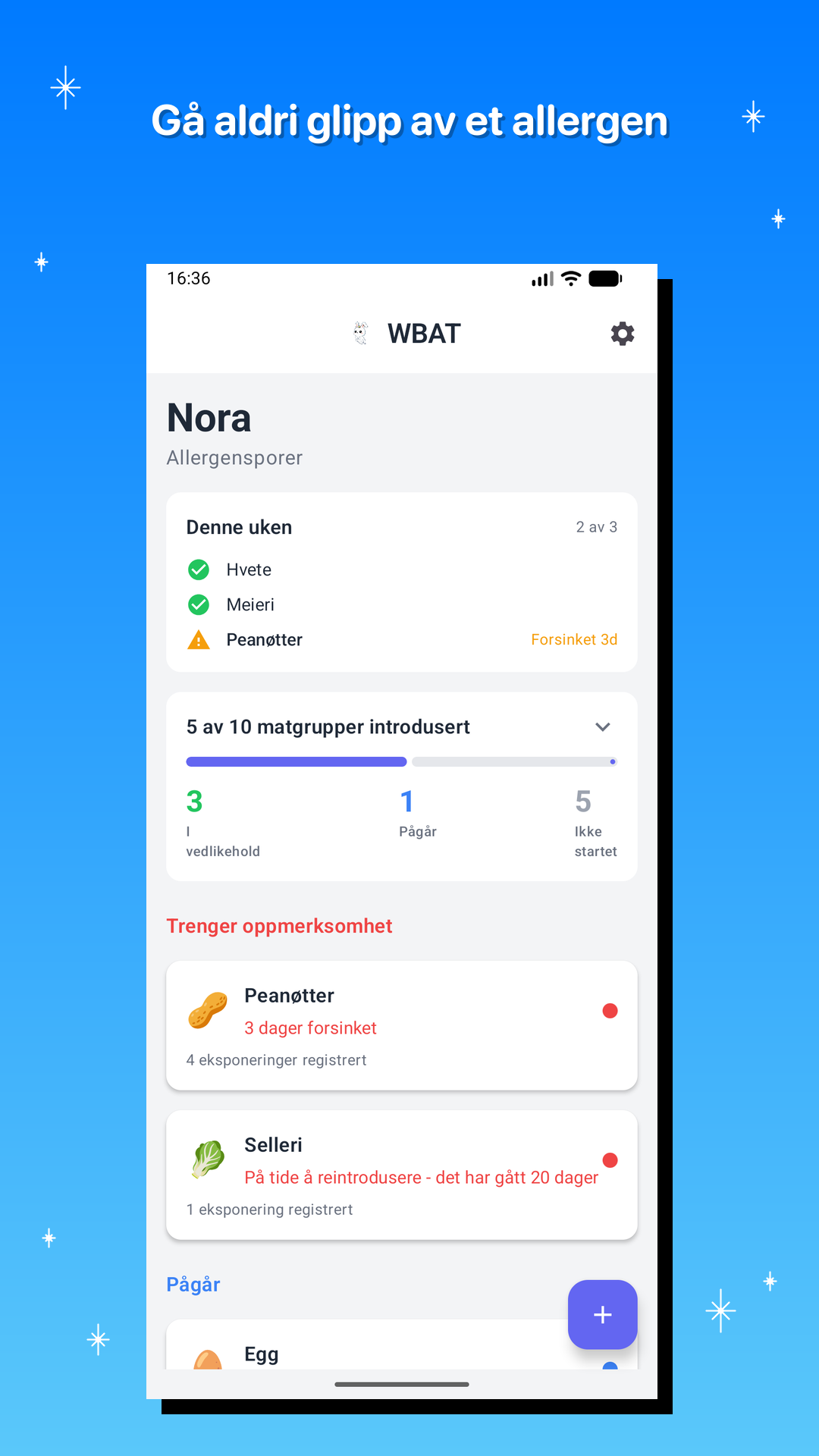 Gå aldri glipp av et allergen